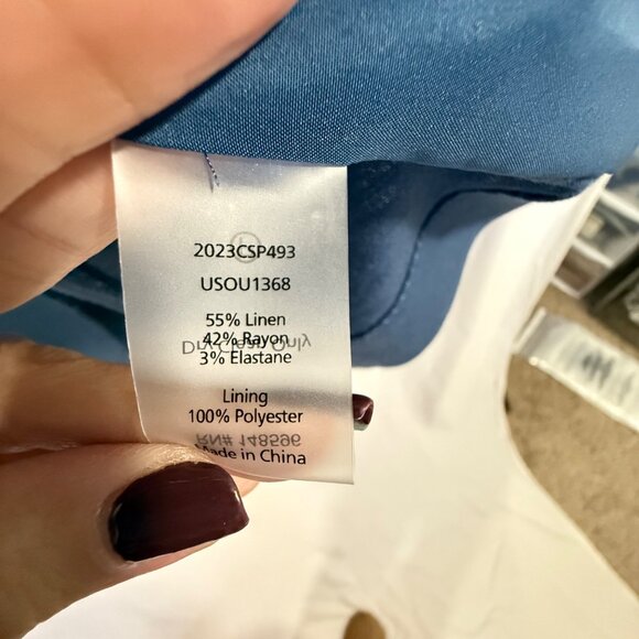 Universal Standard Coastal Linen Blue Blazer Size 2XS NWT - Picture 4 of 9